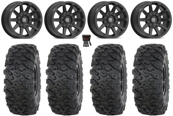Valor V02 14″ Wheels Black 32″ Roctane T4 Tires Polaris RZR XP 1000 / PRO XP / Ranger XP 900/1000