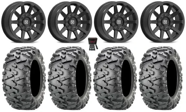 Valor V02 15″ Wheels Black 30″ BigHorn 2.0 Tires Polaris RZR XP 1000 / PRO XP / Ranger XP 900/1000
