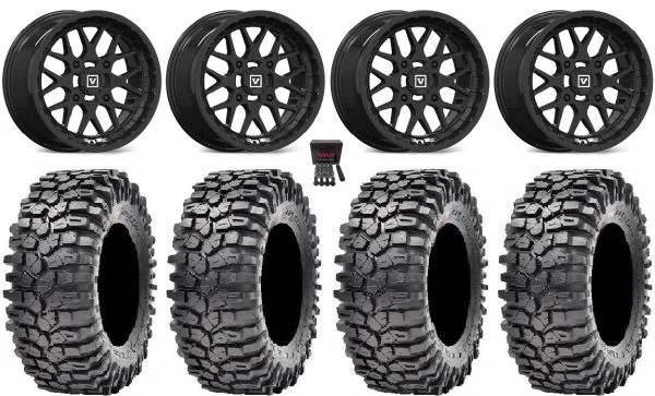 Valor V03 14″ Wheels Black 32″ Roxxzilla Tires Polaris RZR XP 1000 / PRO XP / Ranger XP 900/1000