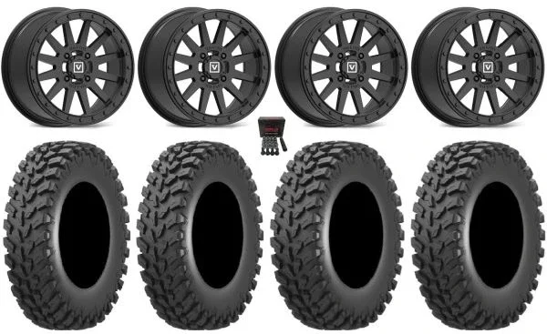 Valor V05 Beadlock 15″ Wheels Black 30″ Cross Trail Tires Polaris RZR XP 1000 / PRO XP / Ranger XP 900/1000