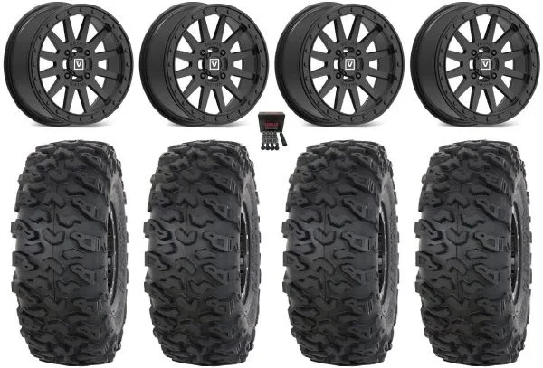 Valor V05 Beadlock 15″ Wheels Black 35″ Roctane T4 Tires Polaris RZR XP 1000 / PRO XP / Ranger XP 900/1000
