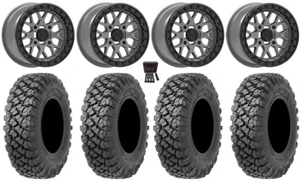 Valor V07 Beadlock 15″ Wheels Graphite 35″ Alpha Soft Tires Polaris RZR XP 1000 / PRO XP / Ranger XP 900/1000
