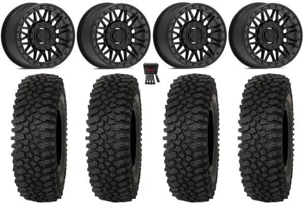 Valor V08 Beadlock 15″ Wheels Black 32″ Roctane ST Tires Can-Am Commander Maverick Renegade Outlander Defender