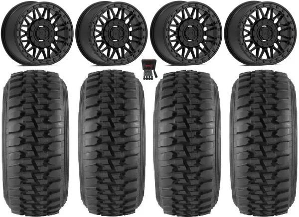Valor V08 Beadlock 15″ Wheels Black 33″ Desert Series Tires Polaris RZR XP 1000 / PRO XP / Ranger XP 900/1000