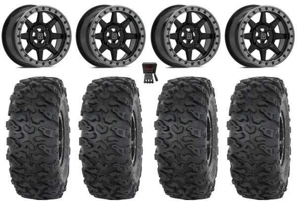 Valor V13 Beadlock 15″ Wheels Black 30″ Roctane T4 Tires Polaris RZR XP 1000 / PRO XP / Ranger XP 900/1000
