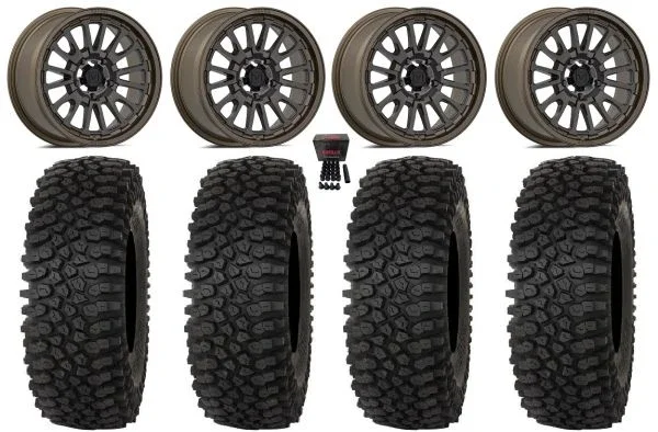 Valor V14 15″ Wheels Root Beer 32″ Roctane STX Tires CFMoto UForce U10 Pro / U10 XL Pro / ZForce Z10 / Z10-4