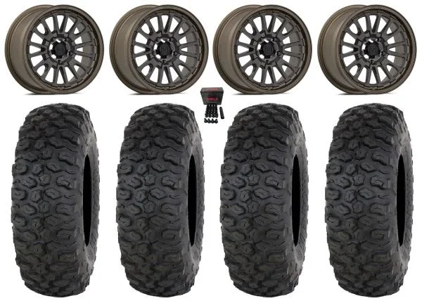 Valor V14 15″ Wheels Root Beer 33″ Chicane DS Tires CFMoto UForce U10 Pro / U10 XL Pro / ZForce Z10 / Z10-4