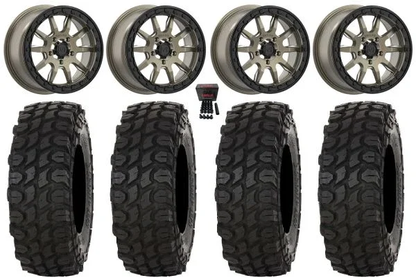 Valor V15 Beadlock 15″ Wheels Bronze 35″ XComp ATR Tires CFMoto UForce U10 Pro / U10 XL Pro / ZForce Z10 / Z10-4