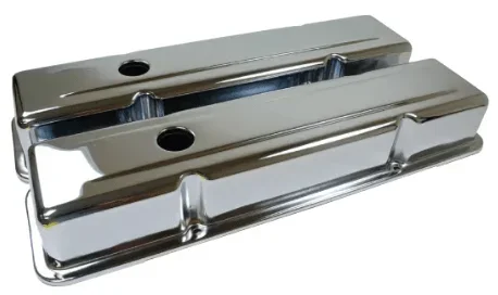Valve Covers: SBC Steel (Chrome/Steel) (Short/Standard Valve 283-350) RPC R9216