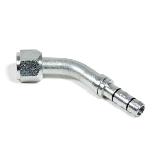 Vintage Air Hose End Fitting 45 Degree 1/2 ” E-Z Clip to 10 AN Female O-Ring – Aluminum