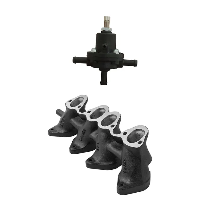 VW MKI MKII GTI 1.8L 2.0L 8v SOHC dual sidedraft intake manifold – Black + 0-30 PSI Fuel pressure regulator