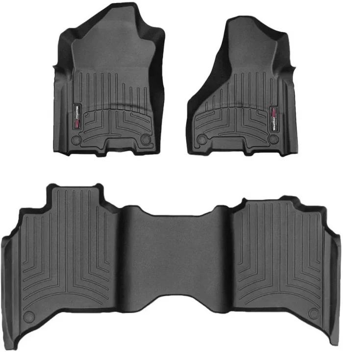 WeatherTech FloorLiners – Front/2nd Row – Black – Crew Cab – Bench Seats – Vinyl Floor – Ram Fullsize Truck 2019-20