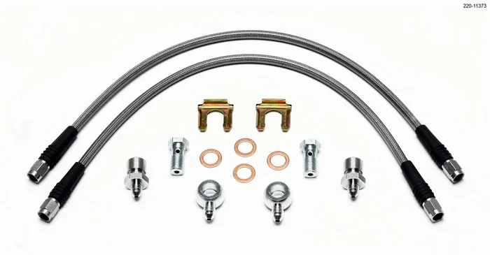 Wilwood Flexline Brake Hose Kit – 18 in Long – 3 AN Hose – 3 AN Straight Inlet