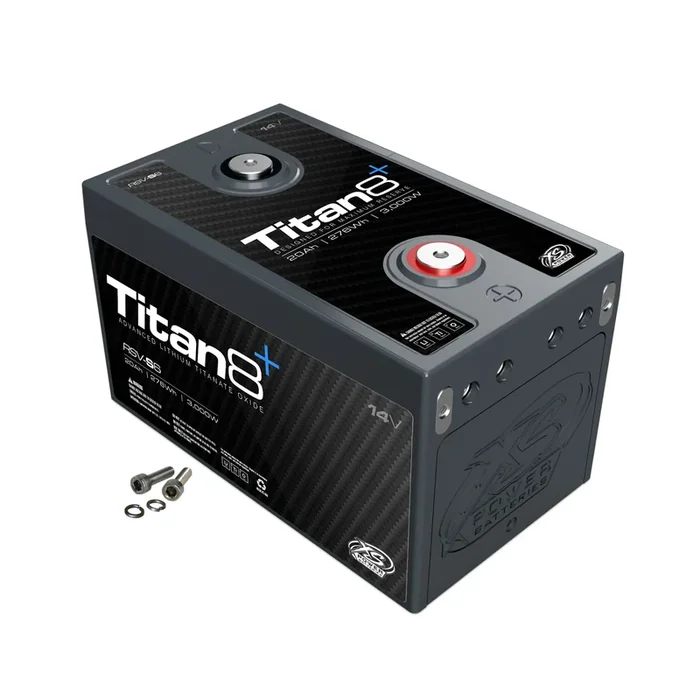 XS Power Titan8 Lithium Titanate Battery – 14V – 500 Cranking amp – Threaded Terminals – 8.3 in L x 5 in H x 4.85 in W