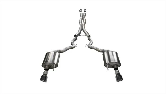 Xtreme Cat-Back Exhaust for Convertible Mustang GT 5.0L 2015-17 w/Black Tips | #14342BLK | Corsa Performance